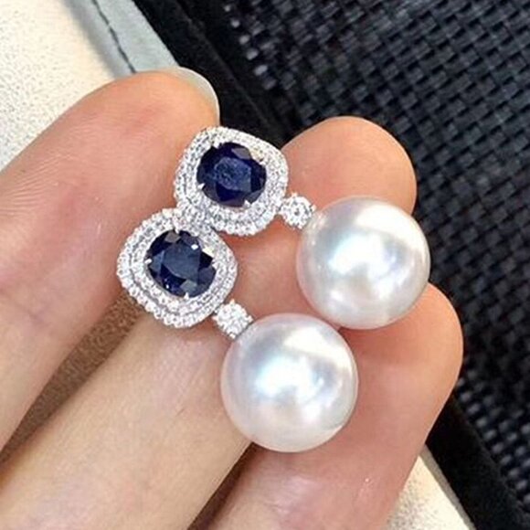 🎁 Silver Plated Dangle Earring for Women Bride Crystal Rhinestone CZ,HA4524 - Picture 1 of 5